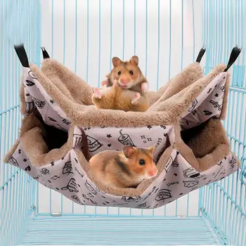 Animale Mici De Iarnă Caldă Hamster Strat Hamac Animale De Companie Cuib De Pat Agățat Cușcă De Veveriță Cobai Dihor Sac De Dormit De Pluș Bumbac