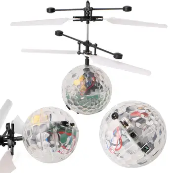 10 Pc-uri pentru Copii de Zbor Mingea Electronice RC Minge de Zbor Infraroșu Inducție Aeronave de Lumină LED Mini Elicopter de Jucărie