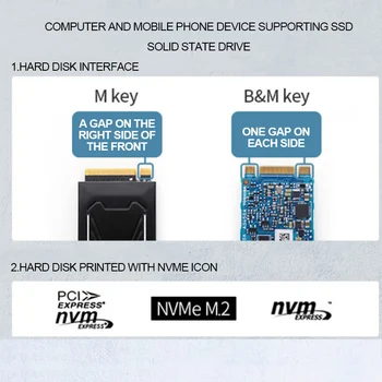Nvme Cabina de M. 2 PCI-E SSD M Cheia de Tip C USB 3.1 Gen2 Adaptor Extern Cazul Durabil B88