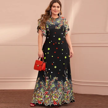 Moda Vara Plus Dimensiunea Rochie de Femei Nou Tipărite Leagăn Mare Rochie Boem Fusta Lunga Eleganta Pentru Femei Îmbrăcăminte