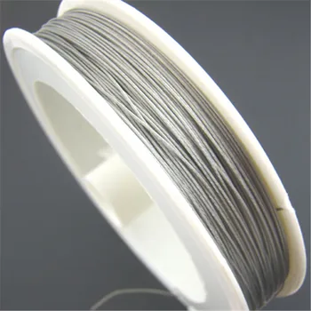 DoreenBeads 1Roll 50M Culoare Argintie Coada de Tigru cu Mărgele de Sârmă din Oțel Sârmă Pentru Bijuterii DIY Face Constatări Accesorii 0.30-0.45 mm