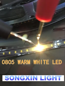 500 buc 0805 SMD LED alb Cald led-uri 2800-3200K Lumină LED Diodă Apa Limpede DIY Super Luminoase
