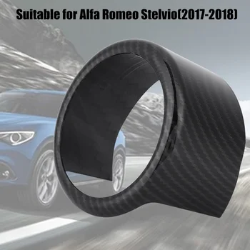 Masina noua din Fibra de Carbon Decorative grila Fata Logo-ul Inel Garnitura Capac Cadru pentru Alfa Romeo Stelvio 2017-2018