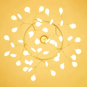 Nordic Designer candelabru Heracleum lumina camera de zi Dormitor Bucatarie Negru și auriu condus cercul candelabru corpuri de iluminat