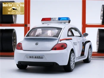 15Cm Lungime VW Beetle Mașină de turnat sub presiune, 1:32 Scară Aliaj Model, Metal Poliție Jucarii Copii Cadou Cu Trage Înapoi Funcția/Lumina/Sunet