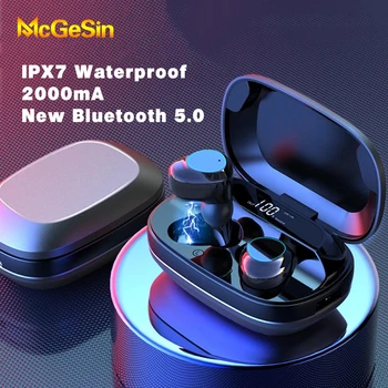 McGeSin Căști Bluetooth Căști fără Fir rezistent la apa IPX7 Pavilioane Muzica Căști de Anulare a Zgomotului Casca Cu Microfon