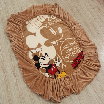 Disney Mickey Mouse-Cearceaf cu Elastic lenjerie de Pat Lenjerie de pat Cuvertura de pat Salteaua se Acoperă cu un pat Twin Plin Pătură Flanel
