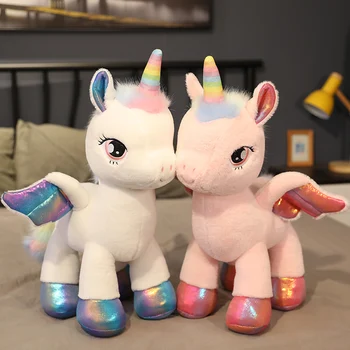 40cm, 60cm 80cm unicorn jucărie de pluș drăguț aripi colorate unicorn perna jucarii copii ziua de nastere cadou de crăciun pentru copii