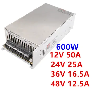 MW 600W 12V 50A / 24V 25A / 36V 16.5 UN / 48V 12.5 O Putere de Comutare Sursa de Alimentare cu Transformator AC DC