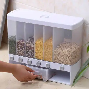 Perete Montate Separat de Orez Găleată de Cereale Distribuitor de Umiditate Dovada de Plastic Automata Rafturi Sigilate Contorizare Alimentare Cutie de Depozitare 45a