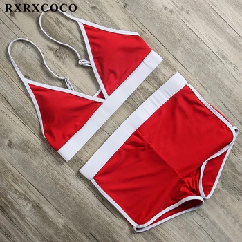 RXRXCOCO Talie Mare de costume de Baie 2019 Nou Sexy Sport Bikini Femei Costume de baie Push Up Costum de Baie Beachwear Set de Bikini Brazilian