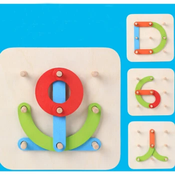 Montessori Geometrice Coloana Setați Numărul Digital Scrisoare Alfabet Chinez Forma Animale Din Lemn Joc De Puzzle Jucarii Educative Pentru Copii