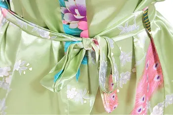 Verde de Femei din China, de Mătase Raionul Mini Halat Sexy Kimono-Halat de Baie Lenjerie Intima Pijama Plus Marimea S M L XL XXL XXXL ZS024