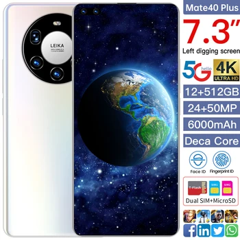 Versiune globală Mate40 Plus Android 10.0 Telefon Mobil 7.3