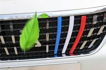 ABS 3pcs/lot Roșu și alb, albastru, trei culori, bar grila decor benzi Styling Auto Accesorii Pentru Peugeot 3008 GT 2017 2018