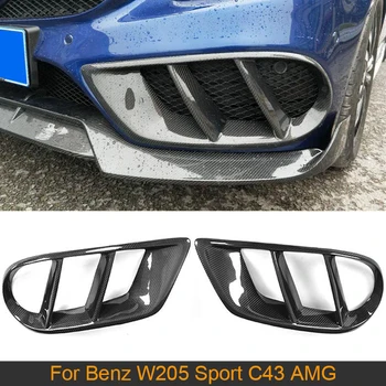 Masina Bara Fata de Ventilație de Evacuare Capac Gratar Tapiterie pentru Mercedes Benz C Class W205 Sport C43 AMG - 2019 Fibra de Carbon / ABS