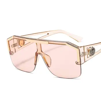 TEENYOUN 2020 Brand de Lux ochelari de Soare Patrati-O singură Bucată Femei Bărbați Metal Cap de Leu Ochelari de Soare Moda de sex Masculin UV400 Ochelari