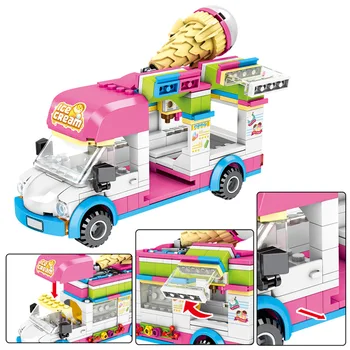 Orașul inghetata Model de Masina de temelie pentru Prietenii City Street View Camion Ambulanță FiguresBrick Jucarii pentru Copii