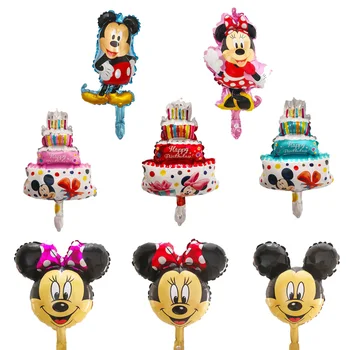 50pcs Mini Mickey Minnie mouse party, decoratiuni Baloane Folie, baloane cu aer de copil de dus la Petrecerea de ziua decoratiuni pentru Copii Tort Minge