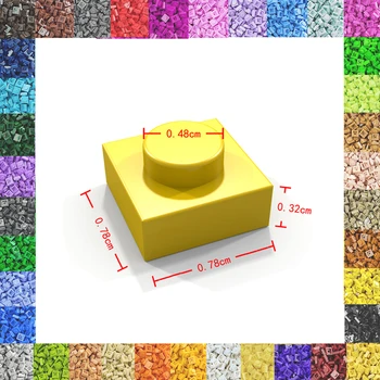 Nr. 24 Luminos Galben de Învățământ Constructii Jucărie de Plastic Mică Clădire de Cărămidă Accesorii 1X1 Placa de Blocuri Pixel Art Pentru Adulți