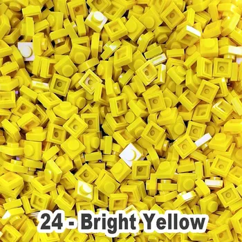 Nr. 24 Luminos Galben de Învățământ Constructii Jucărie de Plastic Mică Clădire de Cărămidă Accesorii 1X1 Placa de Blocuri Pixel Art Pentru Adulți