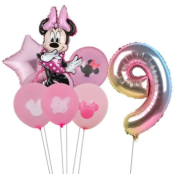 7Pcs Disney Mickey Minnie Mouse, Baloane Folie 32 inch Numărul Petrecerea de Ziua Balon Copil de Dus de Decorare pentru Copii Favoarea Cadouri Glob