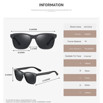 AEVOGUE 2020 Oameni Noi TR Moda ochelari de Soare Clasic Femei Polarizate Retro Ochelari de Soare de Designer de Brand UV400 AE0796