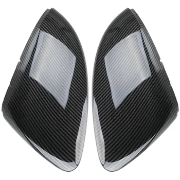 2 Buc/set Oglinda de la Masina Acoperă Capace Oglinda Retrovizoare Caz Luminoase de Carbon Negru Capac Pentru VW Golf MK7 7.5 GTI 7 7R Auto-styling
