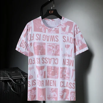 Oversize T-shirt pentru Bărbați de Mari Dimensiuni 10XL Topuri Tricouri Vara Hip Hop Casual Imprimare Tricouri Plus Dimensiune 9XL10XL Haine Largi HX456