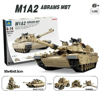 Tancuri M1A2 cărămizi MBT ABRAMS 1463pcs Kazi Militar Principal Tanc de Lupta Bloc de Crăciun Seturi de Modele 2in1 Jucarii Cadou