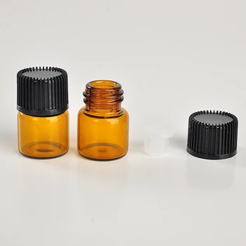 100Pieces/Lot 1 ML din Sticla bruna Sticla de Parfum De Uleiuri Esențiale Gol Contenitori Cosmetici Vuoti Pentru Îngrijire Personală Eșantion Borcan