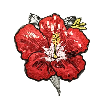 1 BUC Paiete Flori Patch-uri Pentru Haine Rochie Broderie Floare Roșie Plante Patch-uri DIY Accesorii P0002