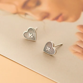 MODIAN Epocă Iubitorii de Cadouri 925 Sterling Silver Cross Inima Cercei Stud pentru Femei Minimalism Moda Pin Ureche Bijuterii Fine
