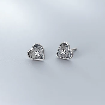 MODIAN Epocă Iubitorii de Cadouri 925 Sterling Silver Cross Inima Cercei Stud pentru Femei Minimalism Moda Pin Ureche Bijuterii Fine