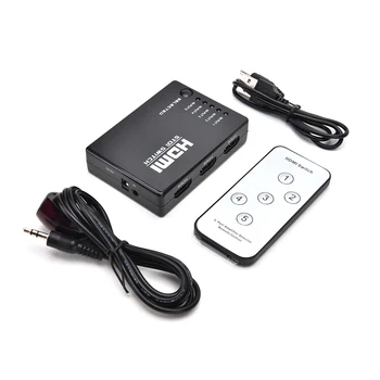 1Set Mini 5 Port HDMI 1080P Video Splitter HDMI Switch Comutator cu IR de la Distanță splitter box pentru HDTV PS3 DVD