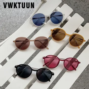 VWKTUUN Vintage Rotund ochelari de Soare Femei Bomboane de Culoare Cadru Metalic ochelari de Soare în aer liber Driver Nuante UV400 Ochelari