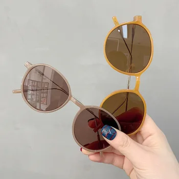 VWKTUUN Vintage Rotund ochelari de Soare Femei Bomboane de Culoare Cadru Metalic ochelari de Soare în aer liber Driver Nuante UV400 Ochelari