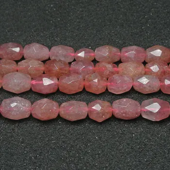 12x16mm Naturale Fatetate de formă neregulată, de culoare Roz Cherry Quartzs Margele Pentru a Face Bijuterii Margele Bratari 15