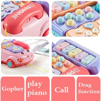 Telefon pentru copii Simulare Simulare Jucărie Fix Baby Puzzle Muzica de Educație Timpurie pentru Copii Jucărie Abs de Siguranță Material