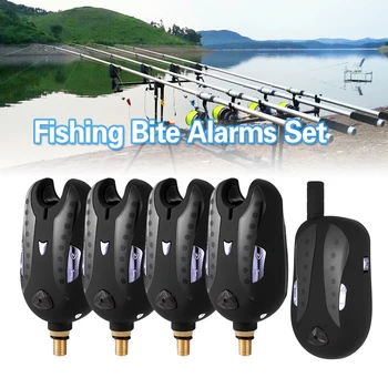 Lixada Pescuit Alarma Musca Pescuit Sunet De Alarmă De Alertă Kit De Pescuit Led Indicator De Alarmă Pesca Accesorii De Pescuit