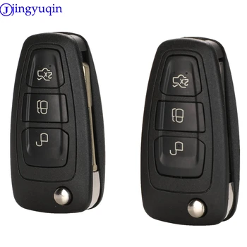 Jingyuqin 10PS 3 Butonul de Pliere Flip Cheia de la Mașină Caz Acoperire Coajă de Caz pentru Ford Focus Fiesta 2013 Fob HU101 Fo21 Lama Caz