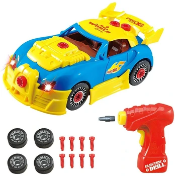 1 buc Asamblare DIY Model de Masina de Curse Kit Jucarii Copii Șuruburi de Foraj Jucării de a Construi Propriul Dvs. Jucărie Kit Pentru Băieți Și Fete Vehicule de Jucărie #TC