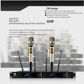 TKL RX-80 UHF adevărat Diversitatea dual mâner microfon wireless familie karaoke microfon de scena profesionist microfon wireless
