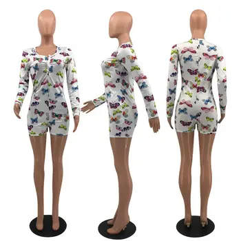ZKYZWX Acasă în pijama Femei, cu maneca lunga bodycon body casual Plus Dimensiune o singură bucată romper general costum salopeta Sleepwear