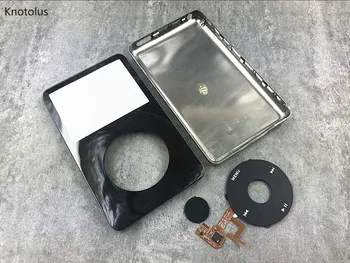 Knotolus negru de plastic masca fata metal locuințe din spate caz acoperire clickwheel butonul pentru iPod a 5-gen video 30gb 60gb 80gb