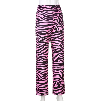 Sweetown 2020 Toamna Model Zebra Boot Cut Pantaloni Lungi Femei Casual de Înaltă Talie Pantaloni Femei Pantaloni Flare Y2K Streetwear