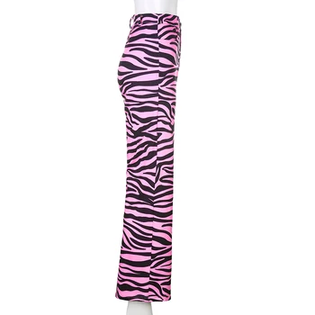 Sweetown 2020 Toamna Model Zebra Boot Cut Pantaloni Lungi Femei Casual de Înaltă Talie Pantaloni Femei Pantaloni Flare Y2K Streetwear