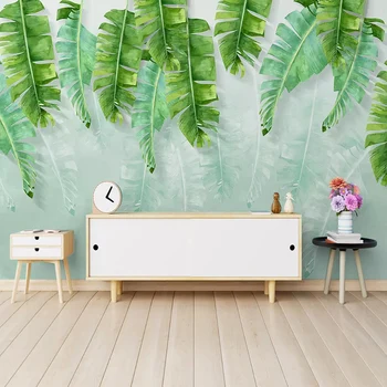 Fotografie Tapet 3D Verde Frunze de Banane picturi Murale Camera de zi Dormitor Decor Acasă tapete Pentru Pereti 3 D Papel De Parede 3D Paisagem