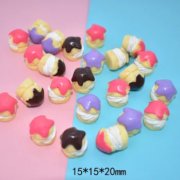 20buc Japonia Kawaii Puf Tort de Ciocolata Cabochon Rasina de Artizanat DIY Bijuterii Accesorii Scrapbooking Pentru Telefon Decor 15*20mm