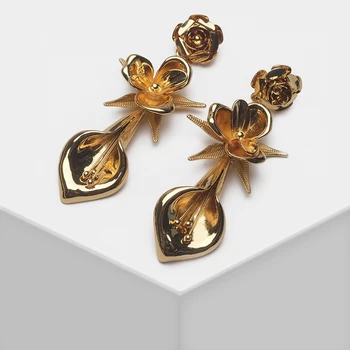 Amorita boutique Floare de design de moda exagerat de metal picătură cercei